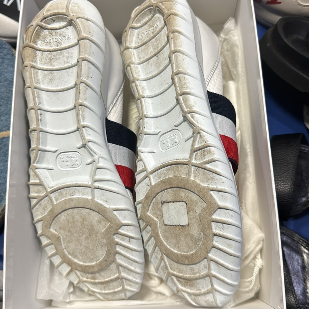 White Sneakers with Red and Blue Stripes - Picture 2 of 3